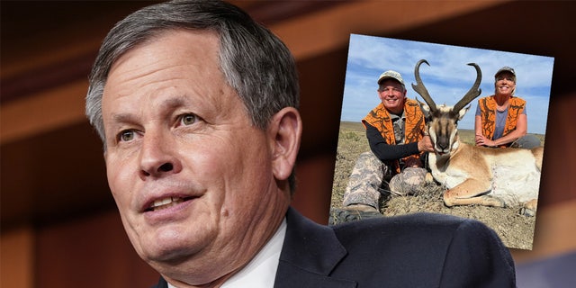 Sen. Steve Daines, R-Mont, was locked out of his Twitter account Monday after posting picture from his hunt with his wife. Twitter alleged that the photo violated its media policies on "graphic violence."