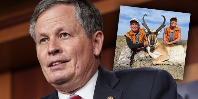 Sen. Steve Daines, R-Mont, was locked out of his Twitter account Monday after posting picture from his hunt with his wife. Twitter alleged that the photo violated its media policies on "graphic violence."