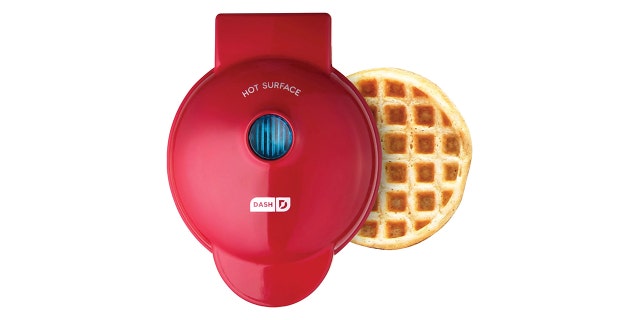 DASH Red Mini Waffle Maker.