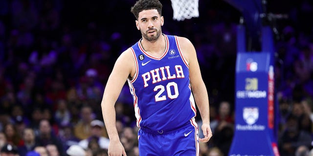 Georges Niang of the Philadelphia 76ers during the fourth quarter against the Houston Rockets at Wells Fargo Center Feb. 13, 2023, in Philadelphia.