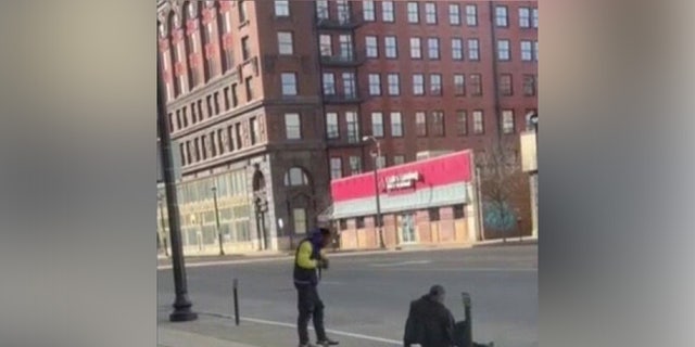 Screengrab from the execution of a homeless man in St. Louis by a man who nonchalantly loaded a handgun and killed him.