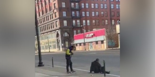 Screengrab from the execution of a homeless man in St. Louis by a man who nonchalantly loaded a handgun and killed him.