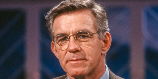 Tim McCarver prepares for a broadcast of the 1992 Winter Olympics on Feb. 13, 1992, at the CBS studio at the International Broadcast Center in Moutiers near Albertville, France.