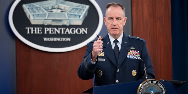 Pentagon spokesman Air Force Brig. Gen. Patrick Ryder speaks during a briefing at the Pentagon in Washington, D.C., on Jan. 17, 2023.