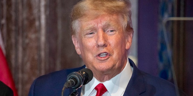 Former President Donald Trump speaks at a campaign event at the South Carolina Statehouse, Saturday, Jan. 28, 2023, in Columbia, S.C. 