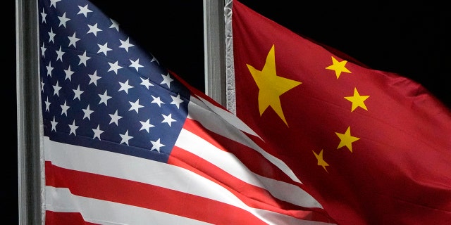 The U.S. and China flags