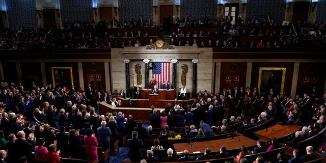 President Joe Biden delivers the State of the Union address to a joint session of Congress at the U.S. Capitol, Tuesday, Feb. 7, 2023, in Washington. 