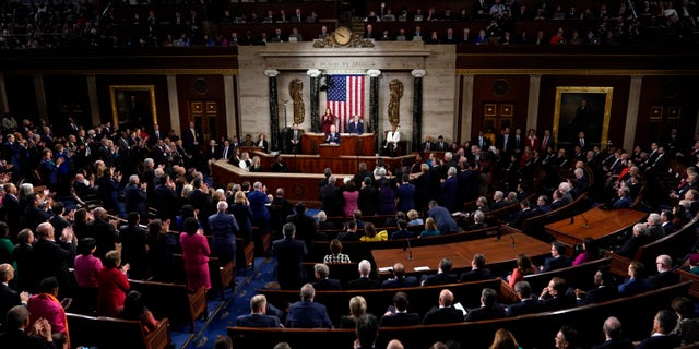 President Joe Biden delivers the State of the Union address to a joint session of Congress at the U.S. Capitol, Tuesday, Feb. 7, 2023, in Washington. 