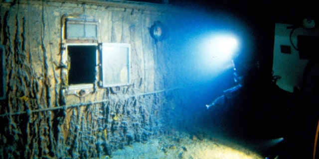 This image provided by the Woods Hole Oceanographic Institution shows the deck of Titanic 12,500 feet (3.8 kilometers) below the surface of the ocean, 400 miles (640 kilometers) off the coast of Newfoundland, Canada in 1986.