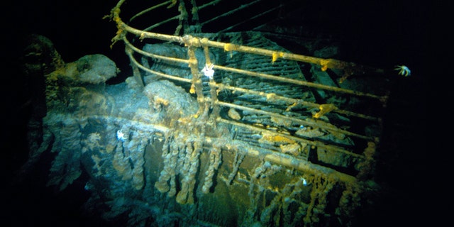 Titanic wreckage, 12,500 feet down in the Atlantic Ocean