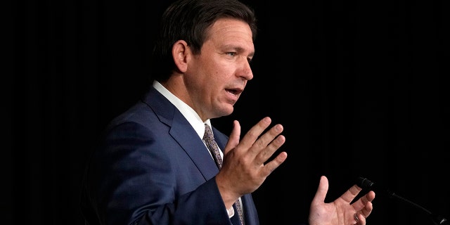 Florida Gov. Ron DeSantis speaks as he announces a proposal for Digital Bill of Rights, Wednesday, Feb. 15, 2023, at Palm Beach Atlantic University in West Palm Beach, Fla. 