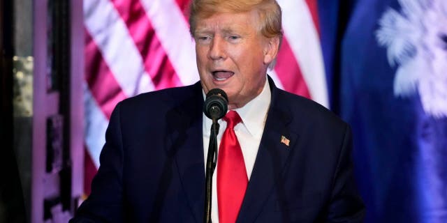 Former President Donald Trump speaks at a campaign event at the South Carolina Statehouse, Jan. 28, 2023, in Columbia, South Carolina.  (AP Photo/Alex Brandon, File)