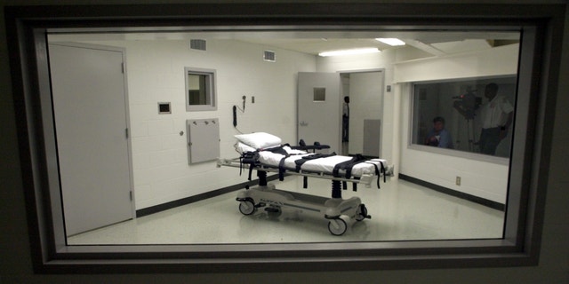 Alabama's lethal injection chamber at the Holman Correctional Facility in Atmore, Ala.