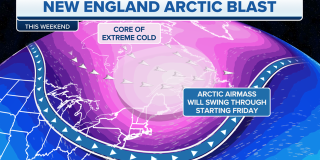 Arctic air is coming this weekend for New England, bringing extreme cold