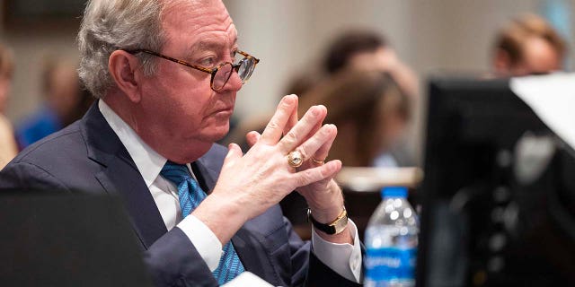 Defense lawyer Dick Harpootlian listens during his customer Alex Murdaugh’s proceedings for execution astatine nan Colleton County Courthouse connected Tuesday, February 7, 2023.