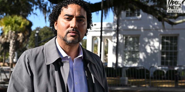 Justin Bamberg stands outside the Colleton County Courthouse in Walterboro, S.C., Feb. 2, 2023.