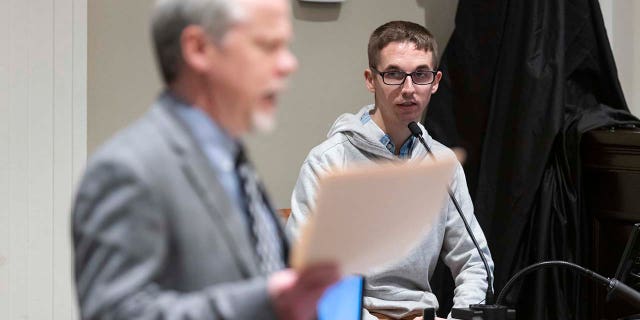 Michael "Tony" Satterfield, son of Gloria Satterfield, answers questions from prosecutor Creighton Waters during Alex Murdaugh’s double murder trial at the Colleton County Courthouse in Walterboro, S.C., Feb. 3, 2023.