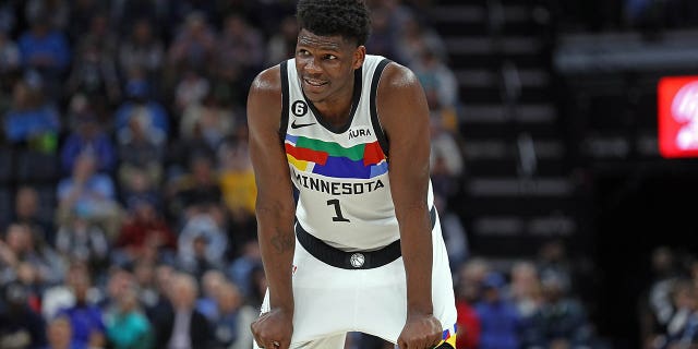 Anthony Edwards of the Minnesota Timberwolves during the Grizzlies game at FedExForum on Feb. 10, 2023, in Memphis, Tennessee.