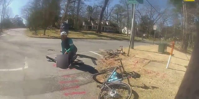 Atlanta Police Officer Jaleel Tulloch approached a man to render assistance aft he witnessed him autumn disconnected a bike.