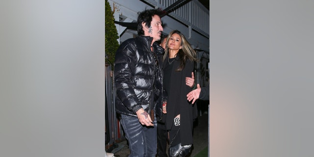 Tommy Lee and wife Brittany Furlan were seen leaving dinner at Giorgio Baldi.