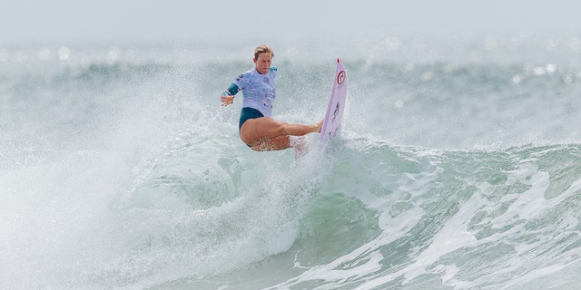 Bethany Hamilton of Hawaii surfing in Round 2 of the 2020 Sydney Surf Pro at Manly Beach on March 8, 2020 in Sydney.