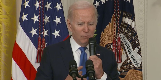 President Biden speaks at the White House.