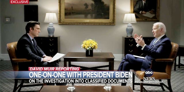 President Biden was on the defensive during his sit-down with ABC's David Muir about his ongoing classified documents scandal.