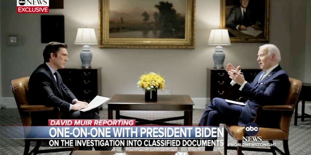 President Biden was on the defensive during his sit-down with ABC's David Muir about his ongoing classified documents scandal.