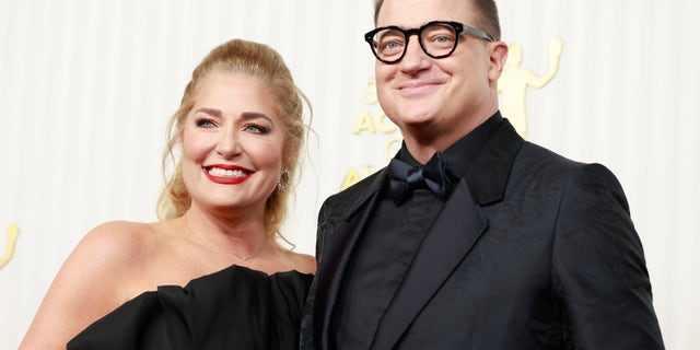 Brendan Fraser and wife Jeanne Moore attended the Screen Actors Guild Awards Sunday.