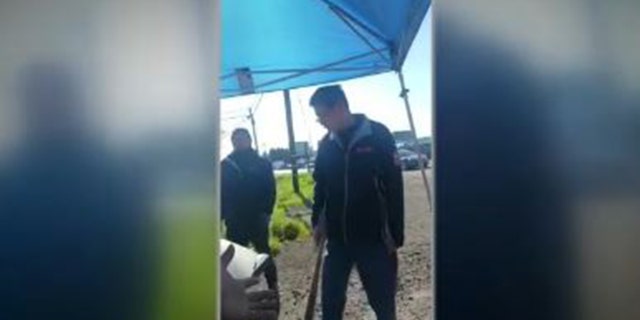 Video shows when a California street vendor was attacked by a bat-wielding manager of a nearby auto parts store.