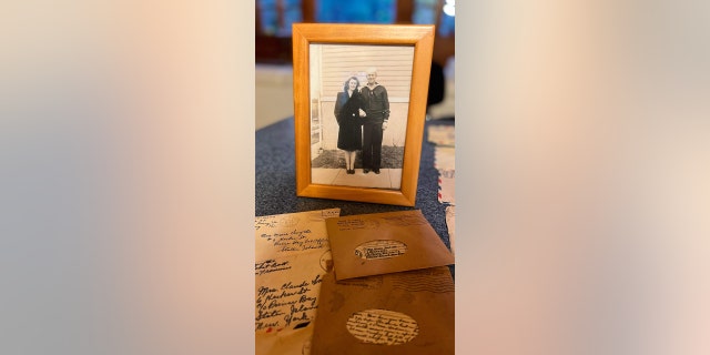 Claude Marsten Smythe (shown successful nan image above, astatine right) and Marie Borgal Smythe (left) wrote letters to each different during his U.S. Navy service.