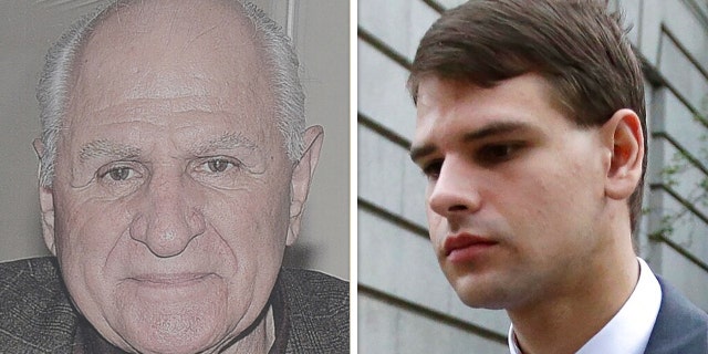 John Chakalos, left, served with distinction in the U.S. Army during World War II and later built a real estate empire in New England. His grandson, Nathan Carman, right, is accused of killing him in 2013 to claim an inheritance and then killing his mother as part of an alleged insurance scam.