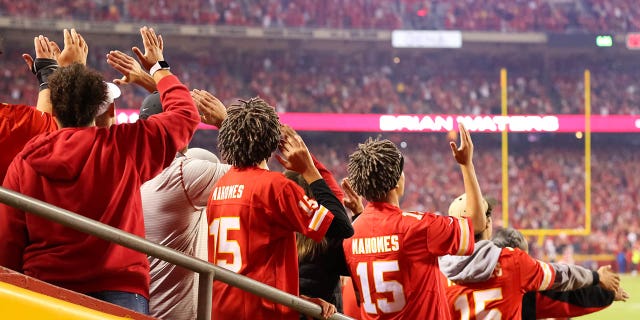 Chiefs fans do the tomahawk chop during the Indianapolis Colts game on Oct. 6, 2019, at Arrowhead Stadium in Kansas City, Missouri.
