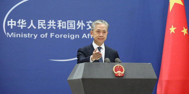 Chinese Foreign Ministry spokesperson Wang Wenbin attends a regular press conference on May 24, 2022 in Beijing, China.