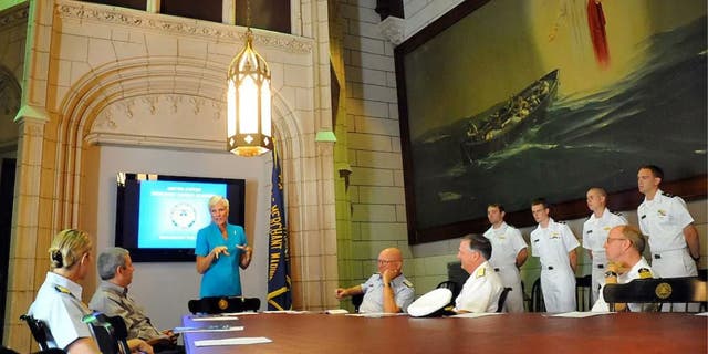 Cruz said the painting "is now a ‘heritage asset’ in the custody of the American Merchant Marine Museum located on the Academy’s grounds" and that despite "earlier reports that the painting was too large to move," recent reports said Nunan has "in fact, decided to ‘eventually’ move the painting to the USMMA chapel" out of the Elliot See Conference Room.
