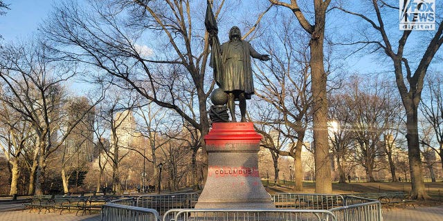 Central Park Police are investigating the desecration of a statue of Christopher Columbus. 