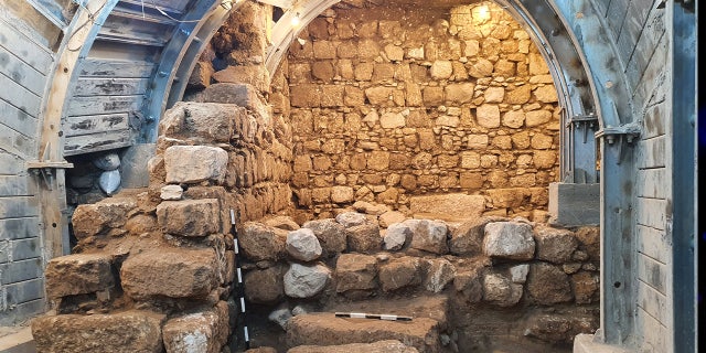 A section of the grandiose Roman structure where the bead was found on Feb. 8, 2023.