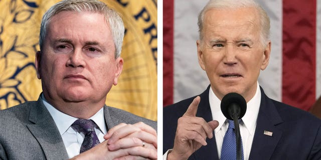 Comer, left, is going up against President Biden's administration by pushing a bill to get federal officials out of the business of policing speech.