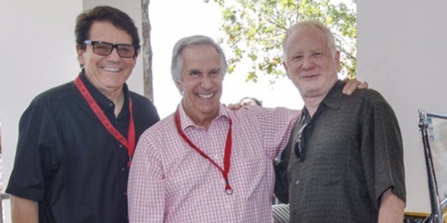 Anson Williams, left, seen here with Henry Winkler, center, and Don Most. Williams told Fox News Digital he received an overwhelming amount of support from his "brothers" after he announced his bid to run for mayor of Ojai, California.