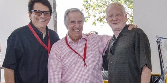 Anson Williams, left, seen here with Henry Winkler, center, and Don Most. Williams told Fox News Digital he received an overwhelming amount of support from his "brothers" after he announced his bid to run for mayor of Ojai, California.