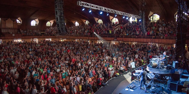 "Newsboys" perform at the Friday night concert during Bridgefest 2017.
