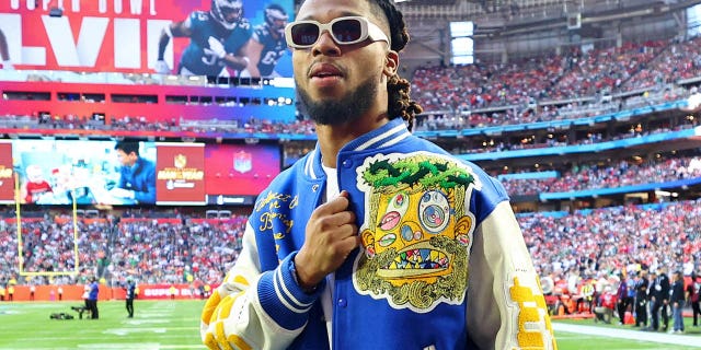 Damar Hamlin of the Buffalo Bills walks on the sideline before Super Bowl LVII at State Farm Stadium in Glendale, Arizona on February 12, 2023.