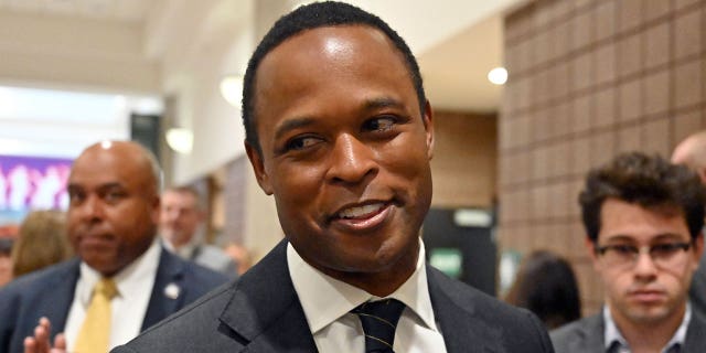 Kentucky Attorney General Daniel Cameron speaks with reporters in Louisville, Kentucky, on Aug. 25, 2022. Cameron has launched Operation Fight Fentanyl to combat the state’s opioid epidemic.