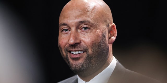 Former New York Yankee Derek Jeter looks on during a press conference at Yankee Stadium on Dec. 21, 2022 in Bronx, New York.