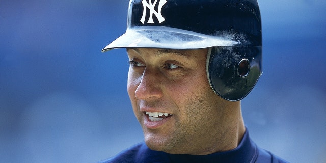 Closeup of New York Yankees Derek Jeter during a game versus the Toronto Blue Jays in Bronx, New York.