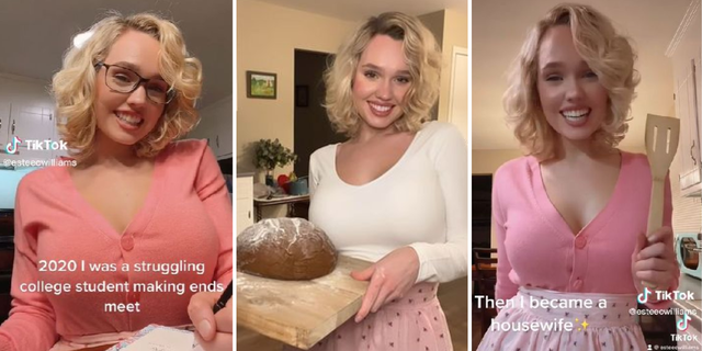 Estee Williams, 25, of Virginia posts a comedic lip-sync skit on TikTok using the theme song from Disney Jr.’s "Sofia the First" TV show to allude to the princess-like transition she made from college student to housewife. 