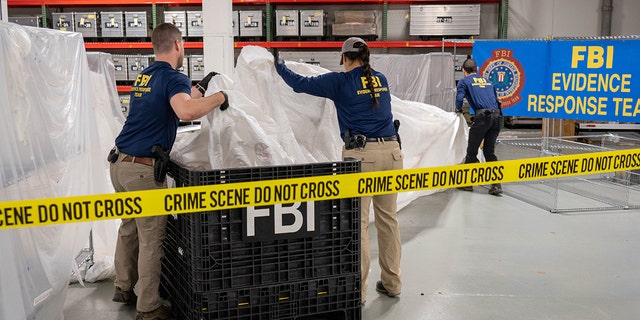 (Washington, D.C) – FBI Special Agents assigned to the Evidence Response Team process material recovered from the High Altitude Balloon recovered off the coast of South Carolina.  The material was processed and transported to the FBI Laboratory in Quantico, VA.  - FBI Photo