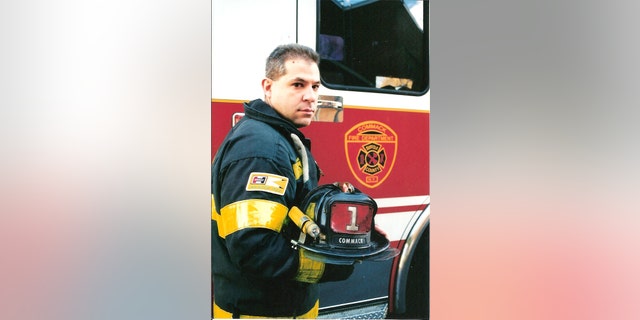 A young Rob Weisberg is shown as a volunteer firefighter with the Commack Fire Department in Commack, New York.