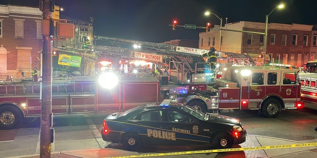 At least one person dead and several others were left injured after a car crashed into a building in Baltimore, Maryland, on Feb. 8, 2023.