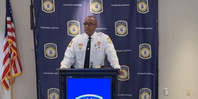 Columbus Police Chief Freddie Blackmon speaks at press conference